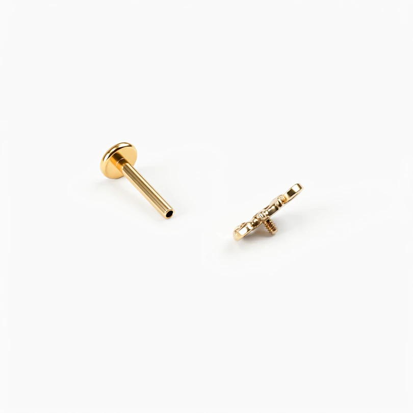Titanium labret met kameleon