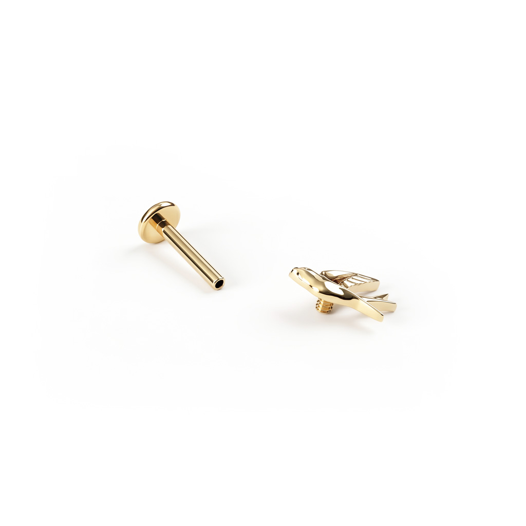 Titanium labret met zwaluw