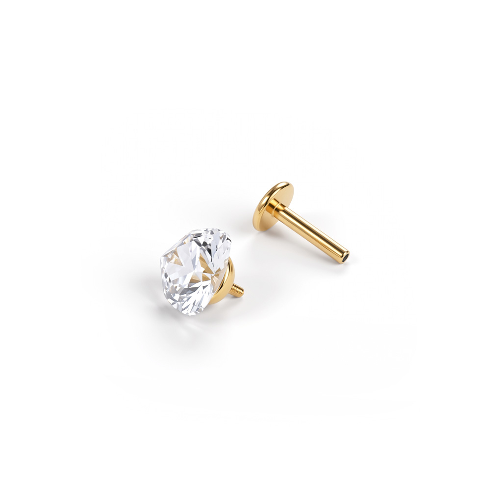 Labret met hartvormig steentje