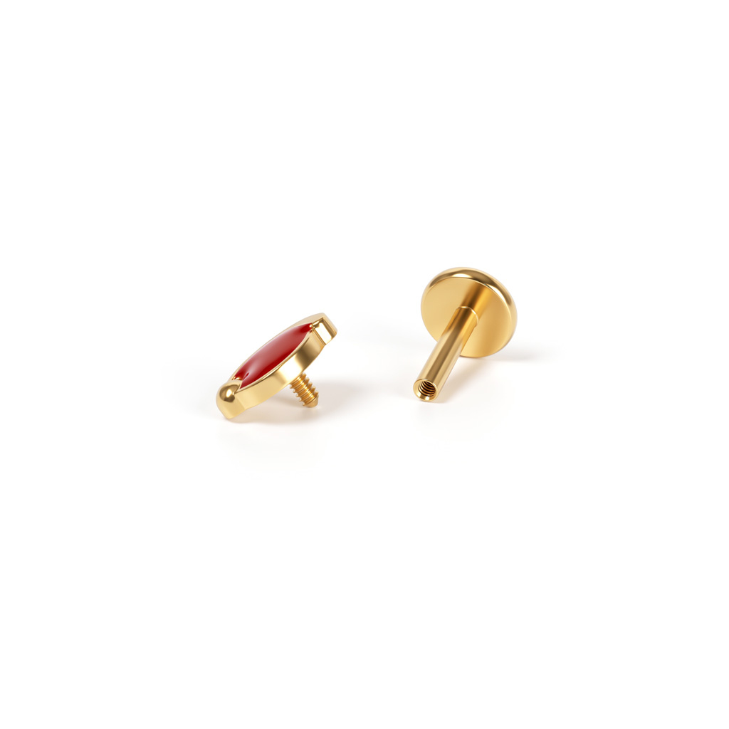 Titanium labret met kerstmuts