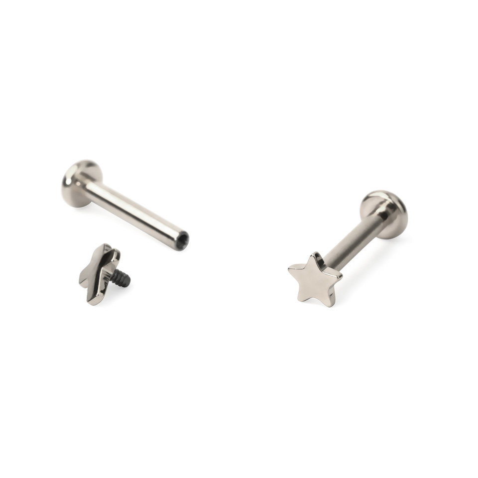 Titanium labret met verschillende designs