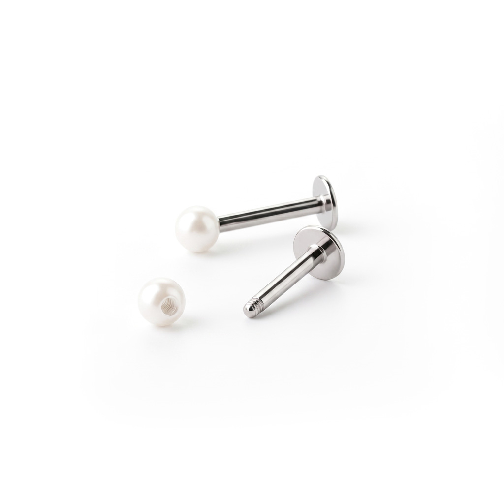 Labret met een parel balletje