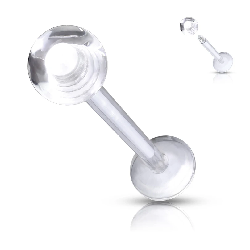 Labret met doorzichtig balletje