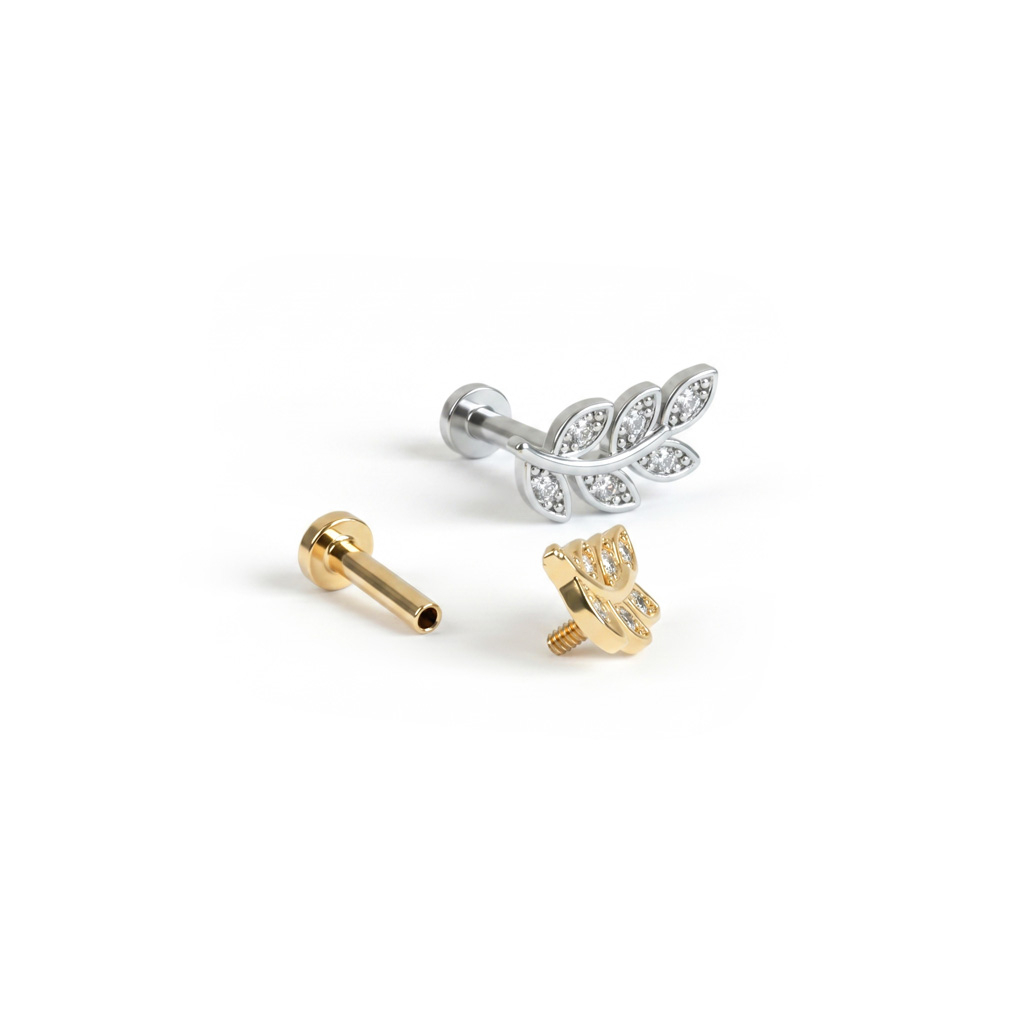 Labret met inwendige schroefdraad en blad