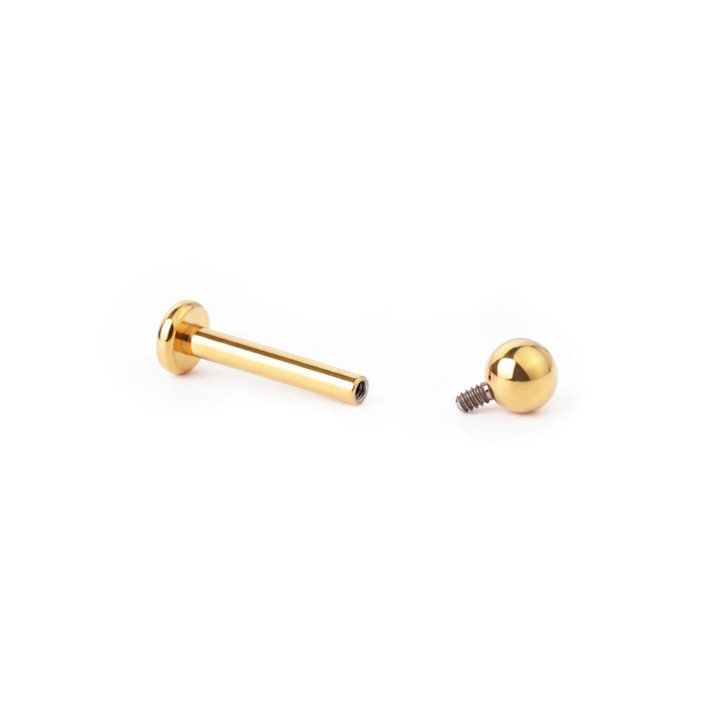 Labret van gekleurd titanium met inwendig schroefdraad