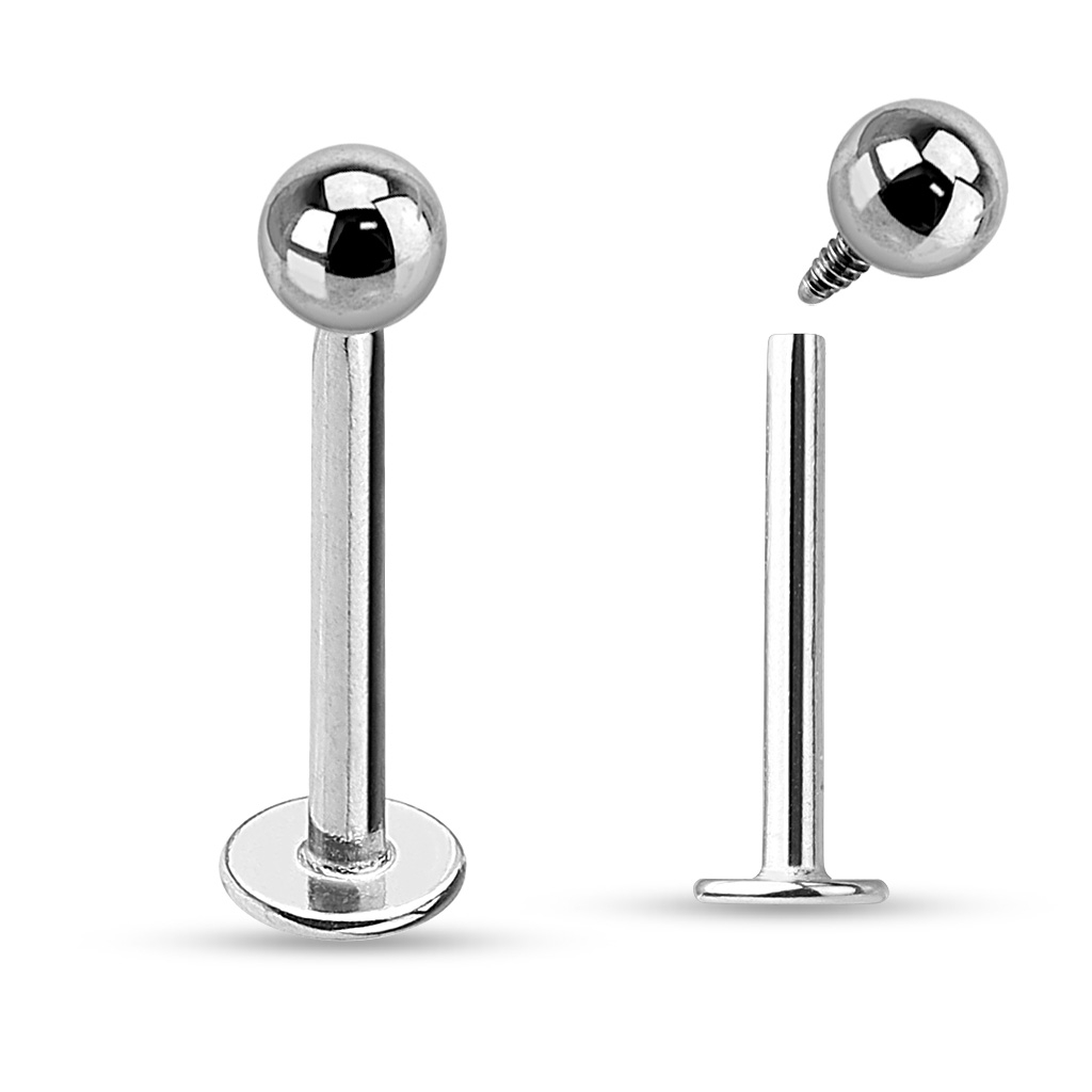 Labret uit titanium met interne schroefdraad