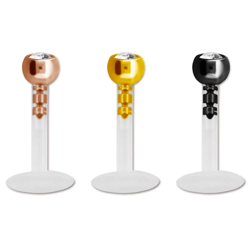 PTFE labret met gekleurde steen