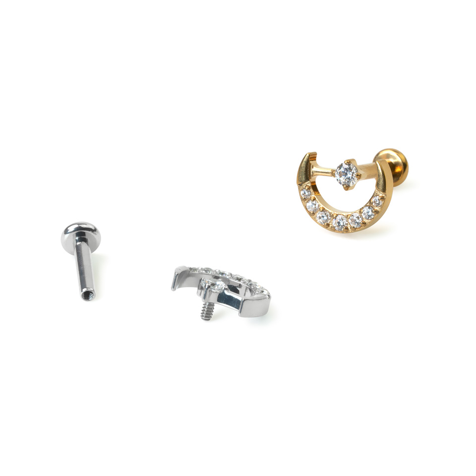 Maan en ster titanium labret