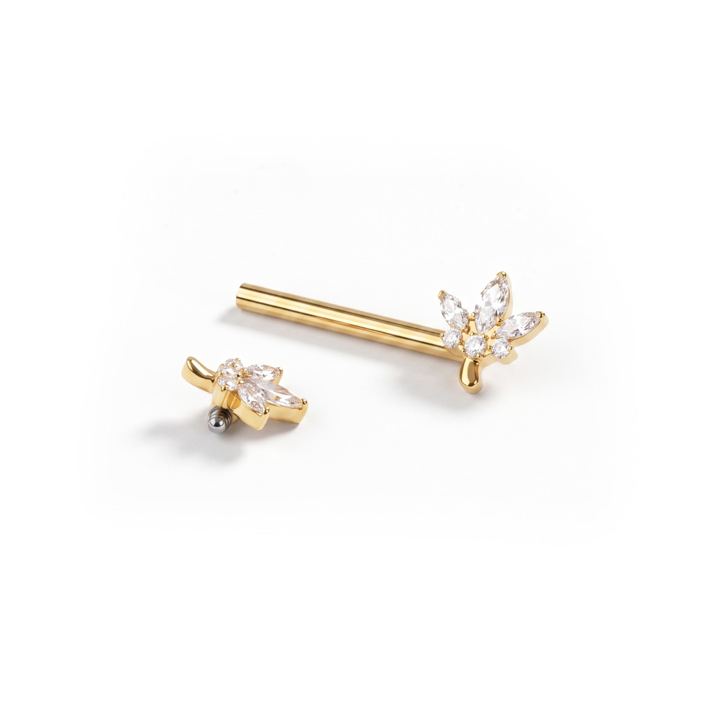 Titanium tepelbarbell met lotusbloemen