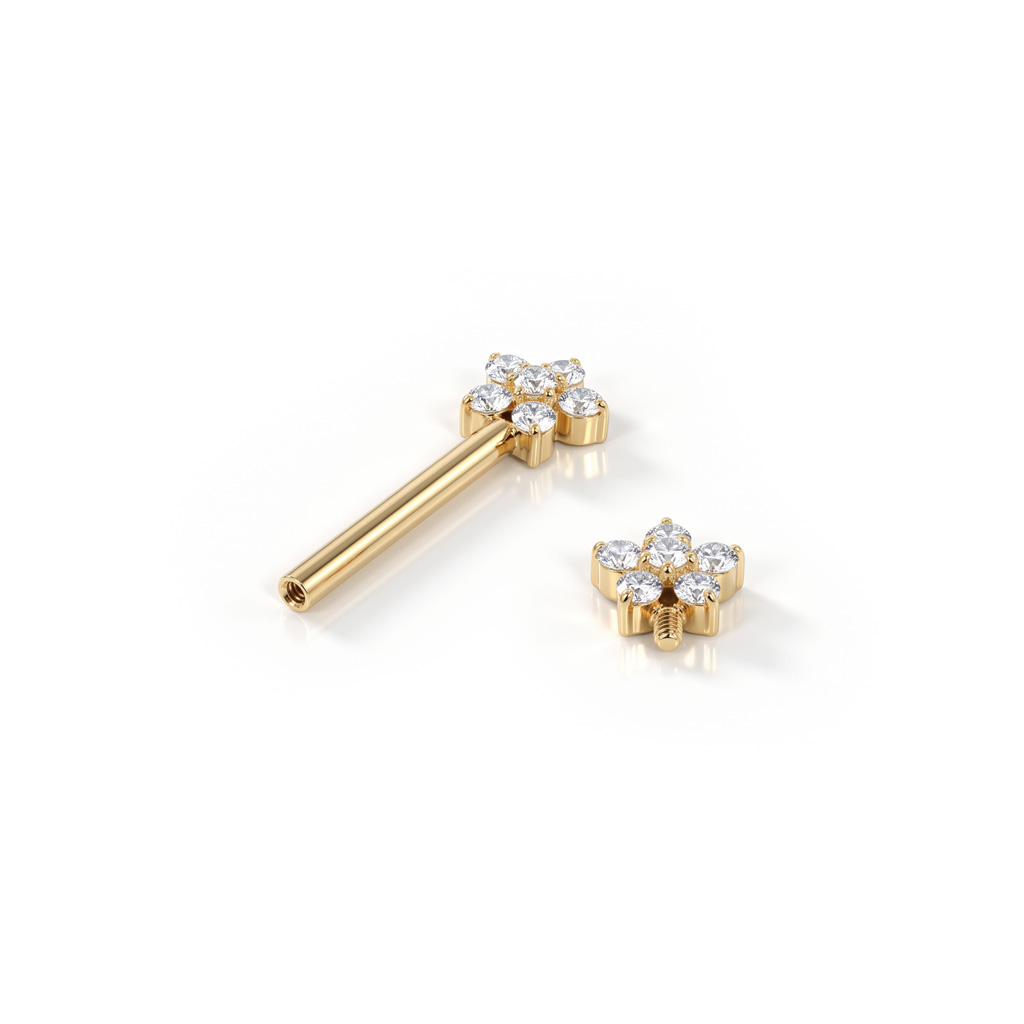 Titanium tepelbarbell met schattige bloemen