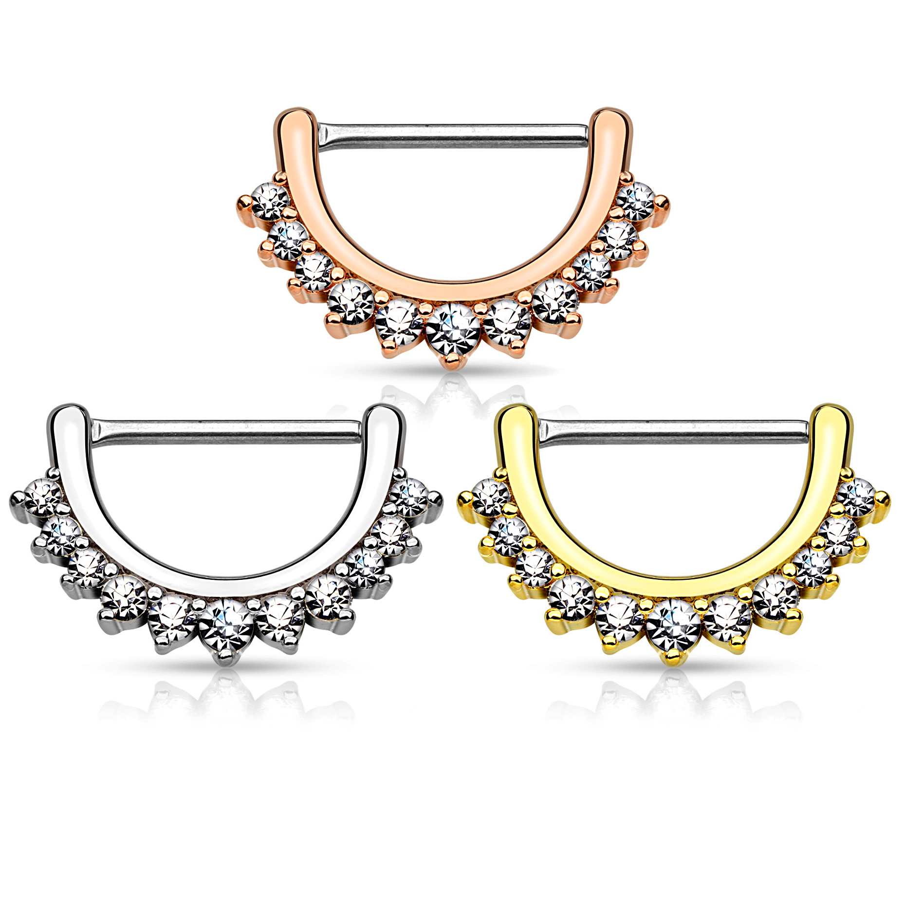 Tepelclicker met een rand met steentjes in een halve maan