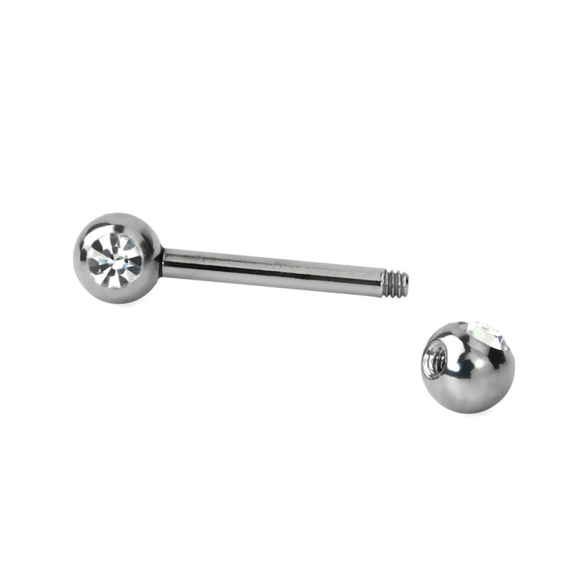 Tepelpiercing met steentjes in vele kleuren