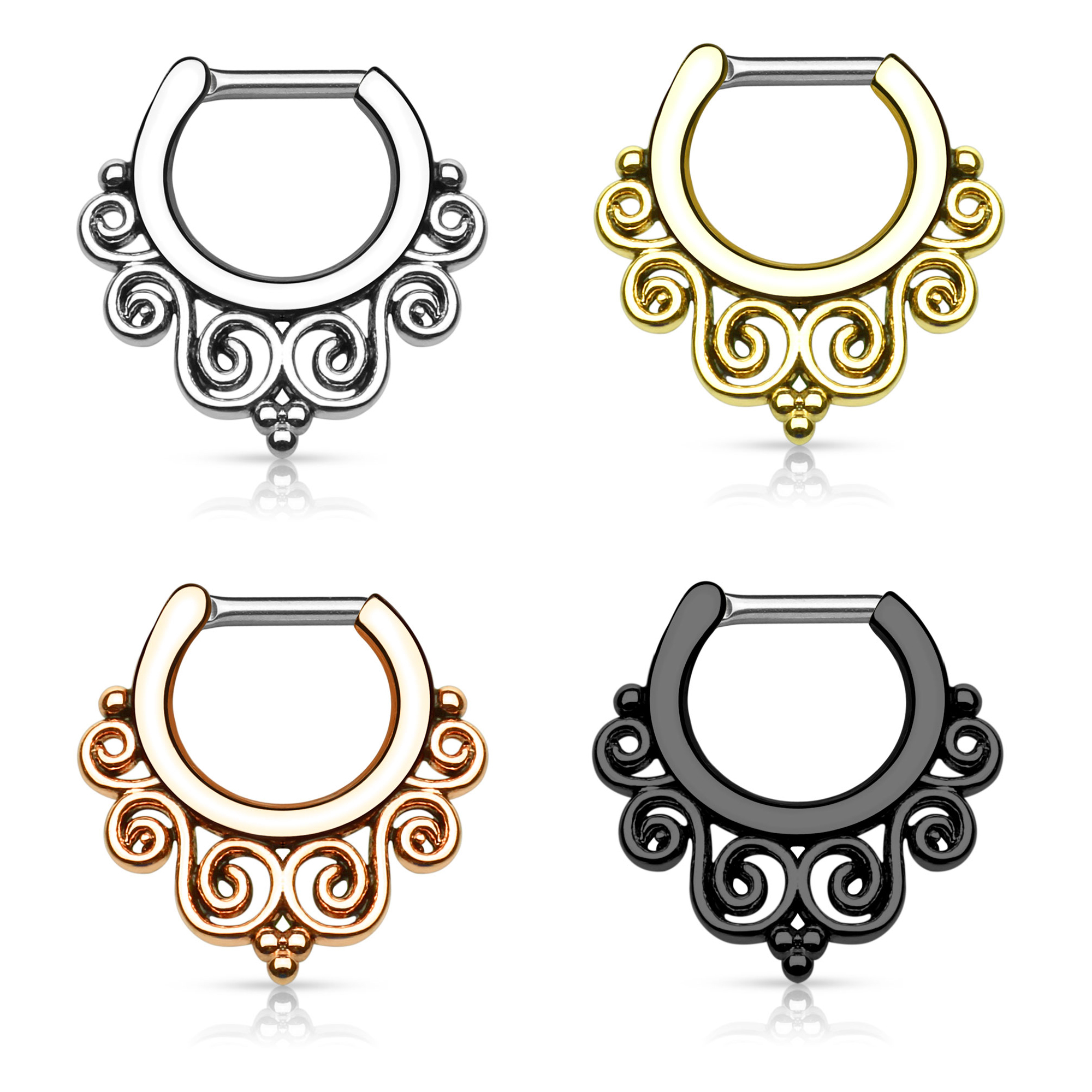 Septumpiercing met gedraaid design