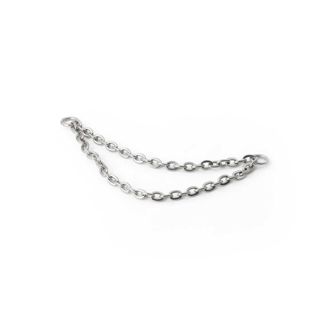 Dubbele verbonden titanium ketting