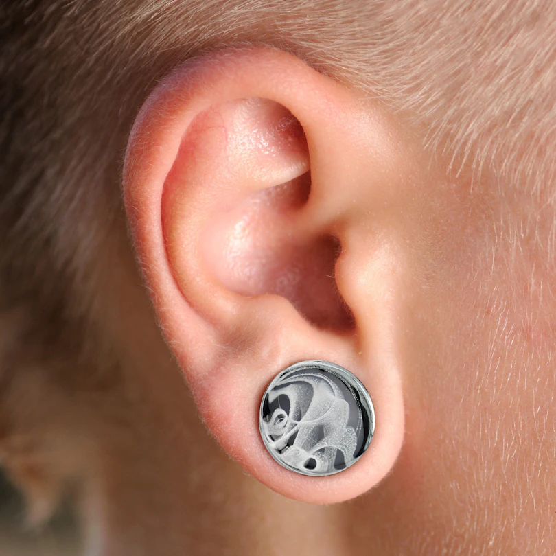 Plug uit glas met rookpatroon