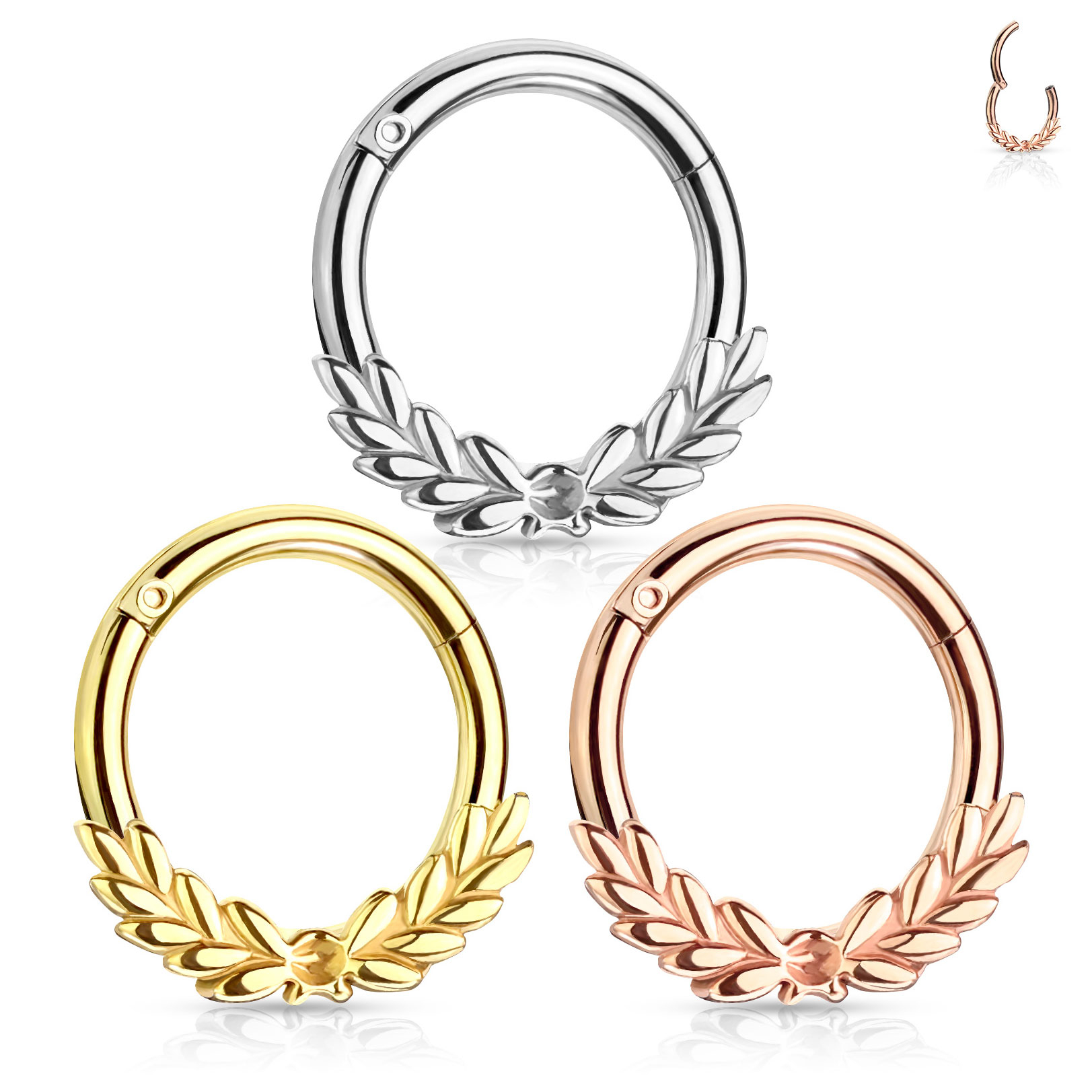 Ring met lauwerkrans en scharnier