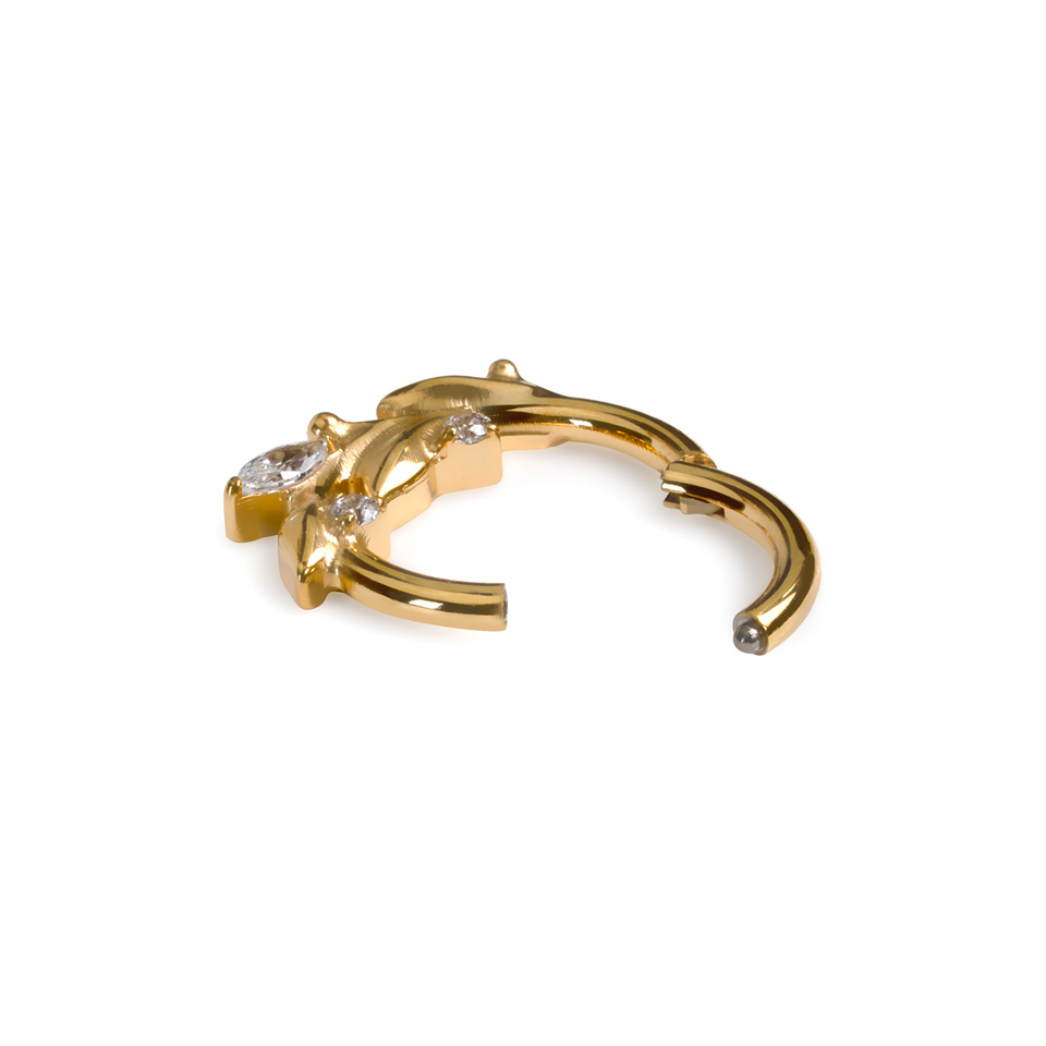 Titanium ring met elegante blaadjes