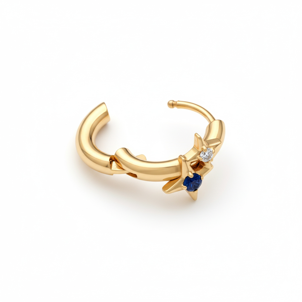 Titanium ring met twee sterren