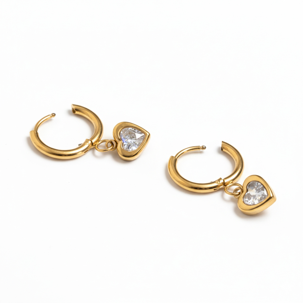 Set van ringen met harthangertjes