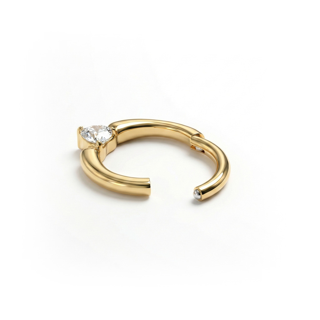 Titanium ring met hartsteentje