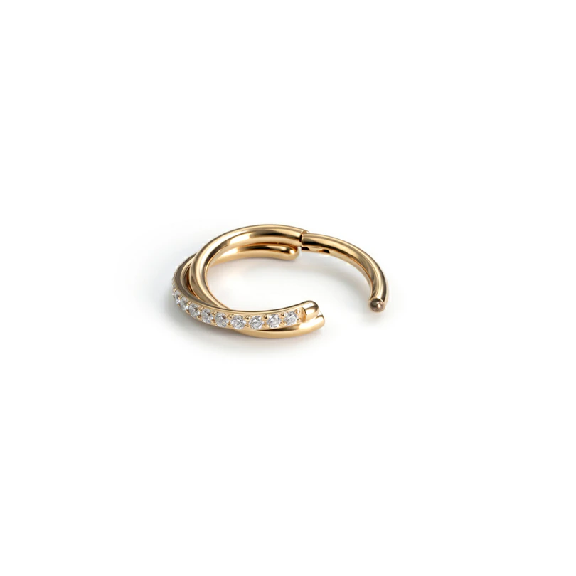 Titanium cross-over ring met zirkonia steentjes