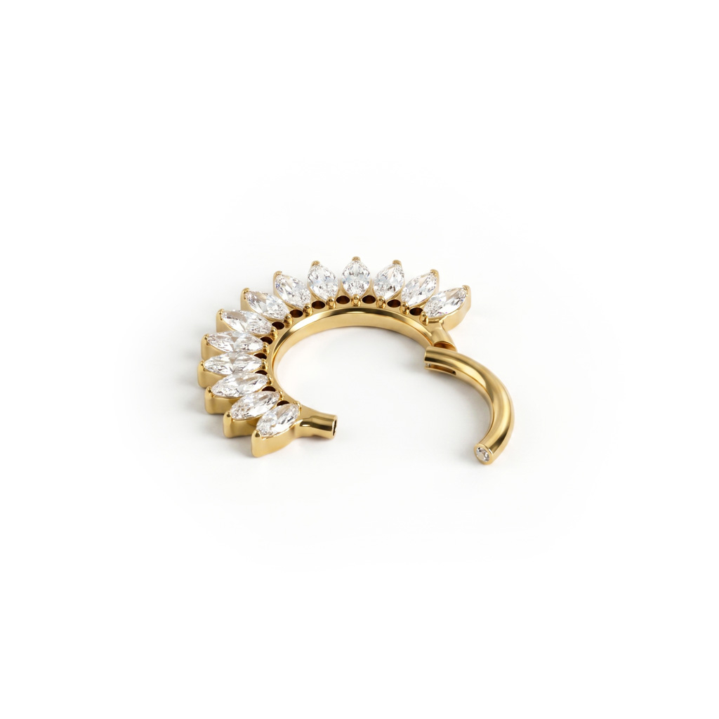 Titanium ring met steentjes aan de voorkant