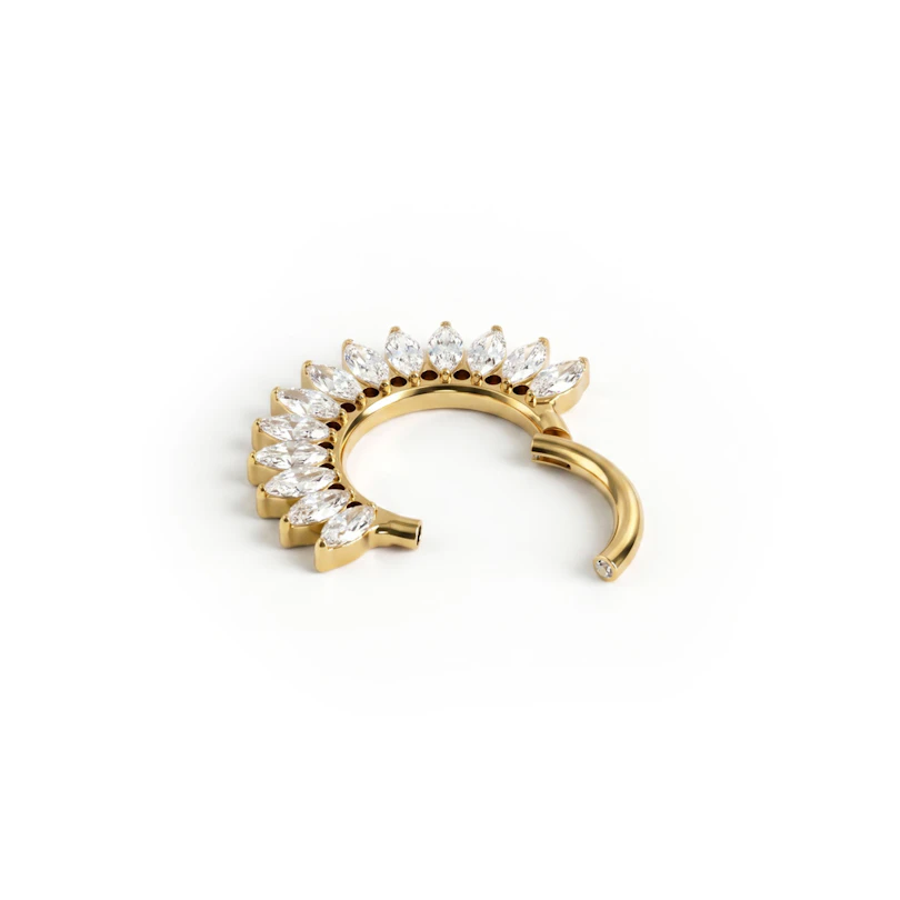 Titanium ring met steentjes aan de voorkant