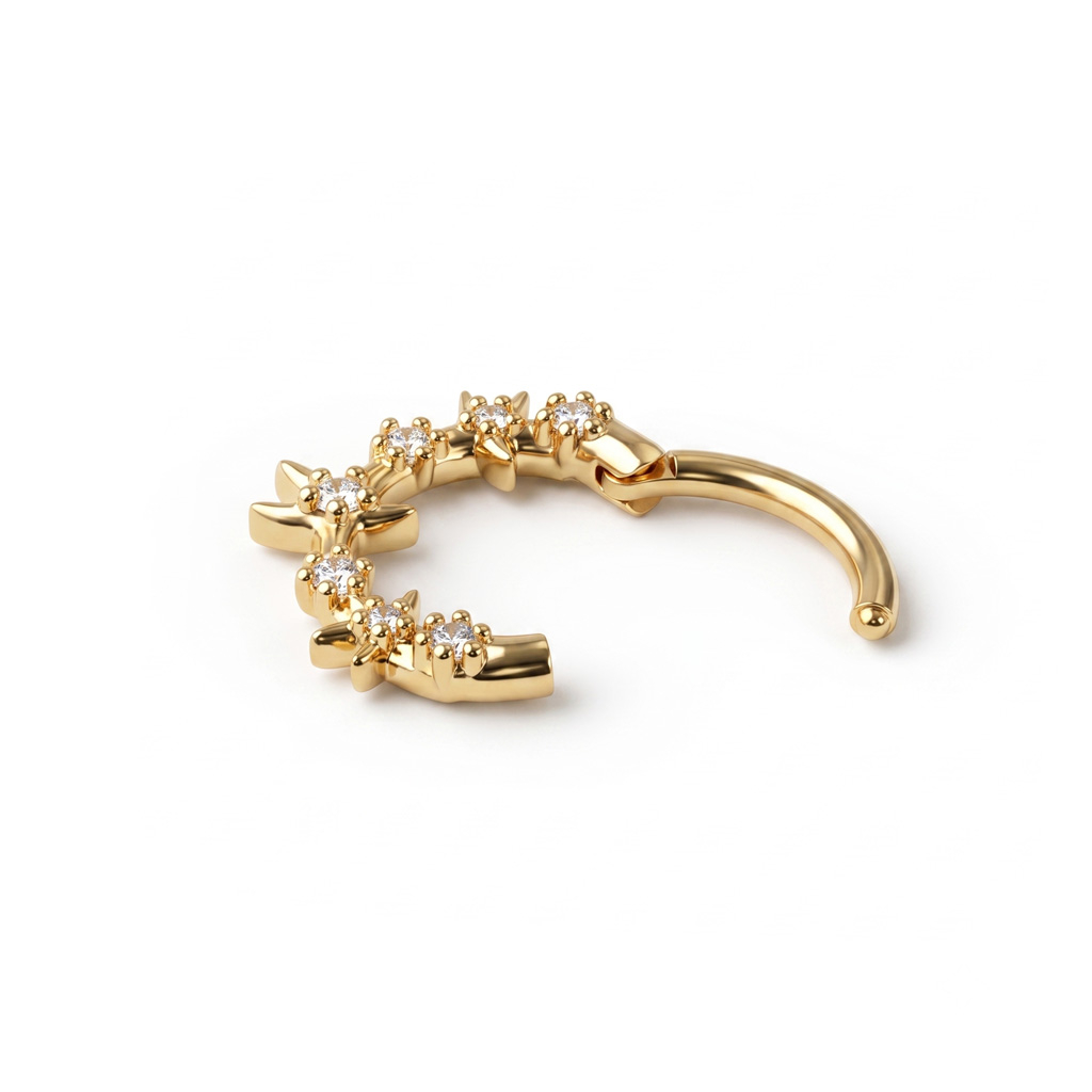 Titanium ring met zeesterren aan de voorkant