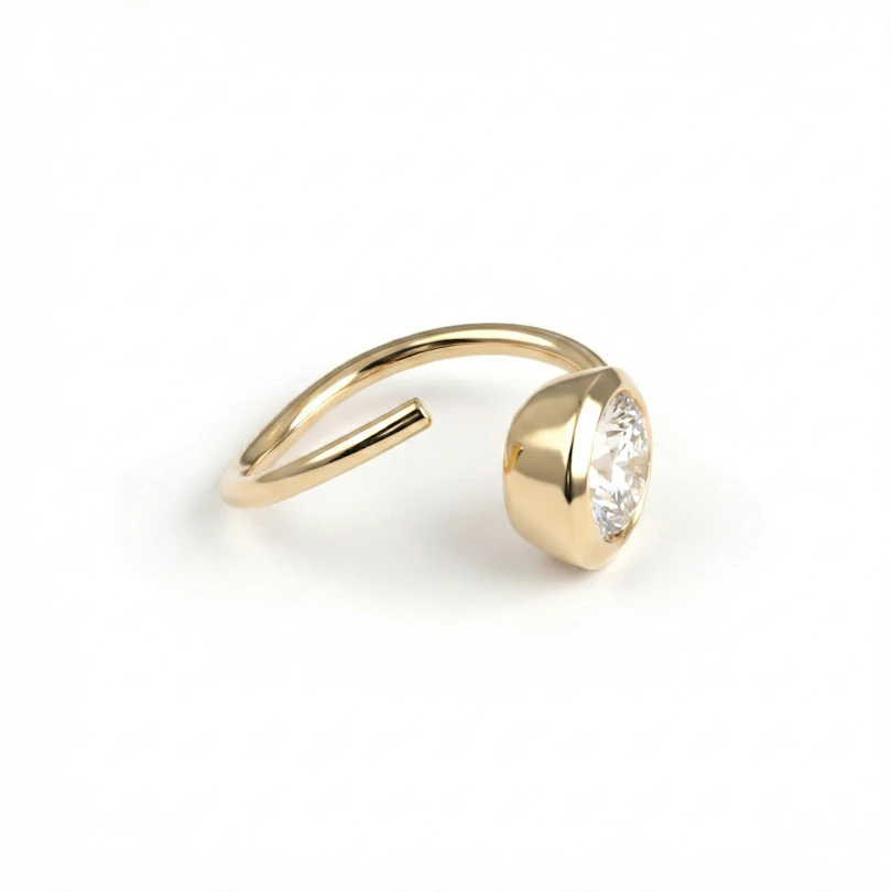 Eenvoudige ring uit 14 karaats goud met een steen