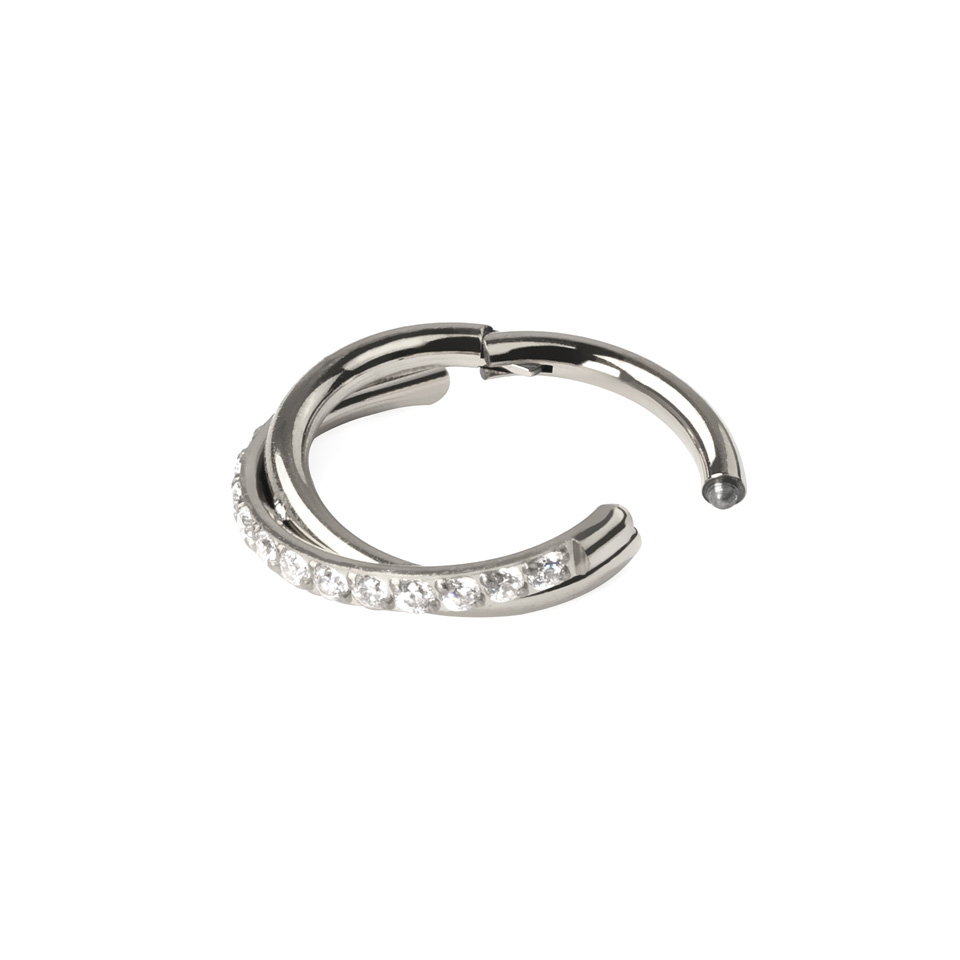 Scharnierende segment ring met stenen geplaveide kruisboog