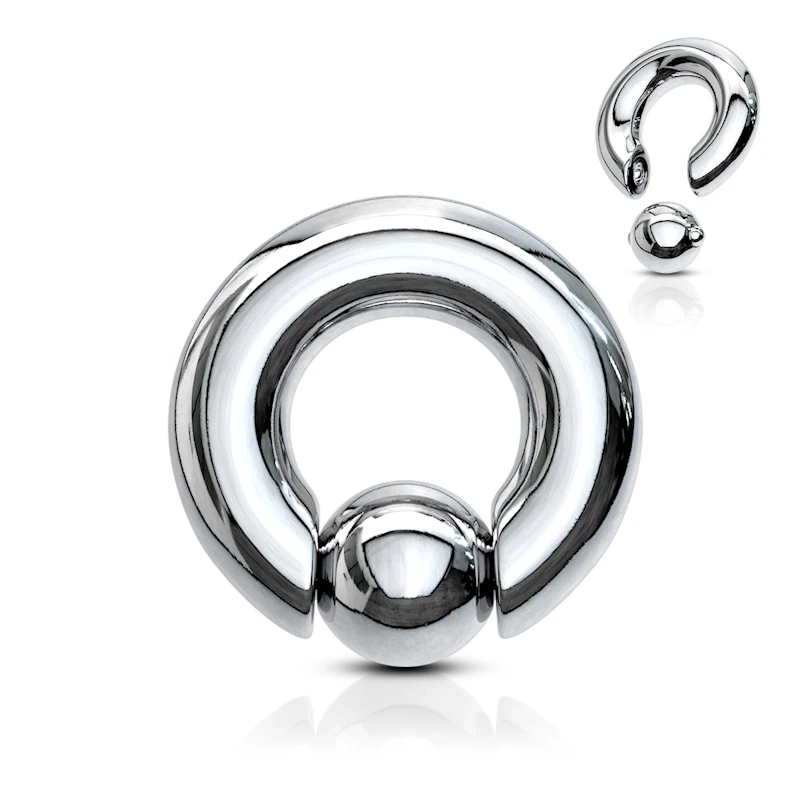 Grote ball closure ring met balletje