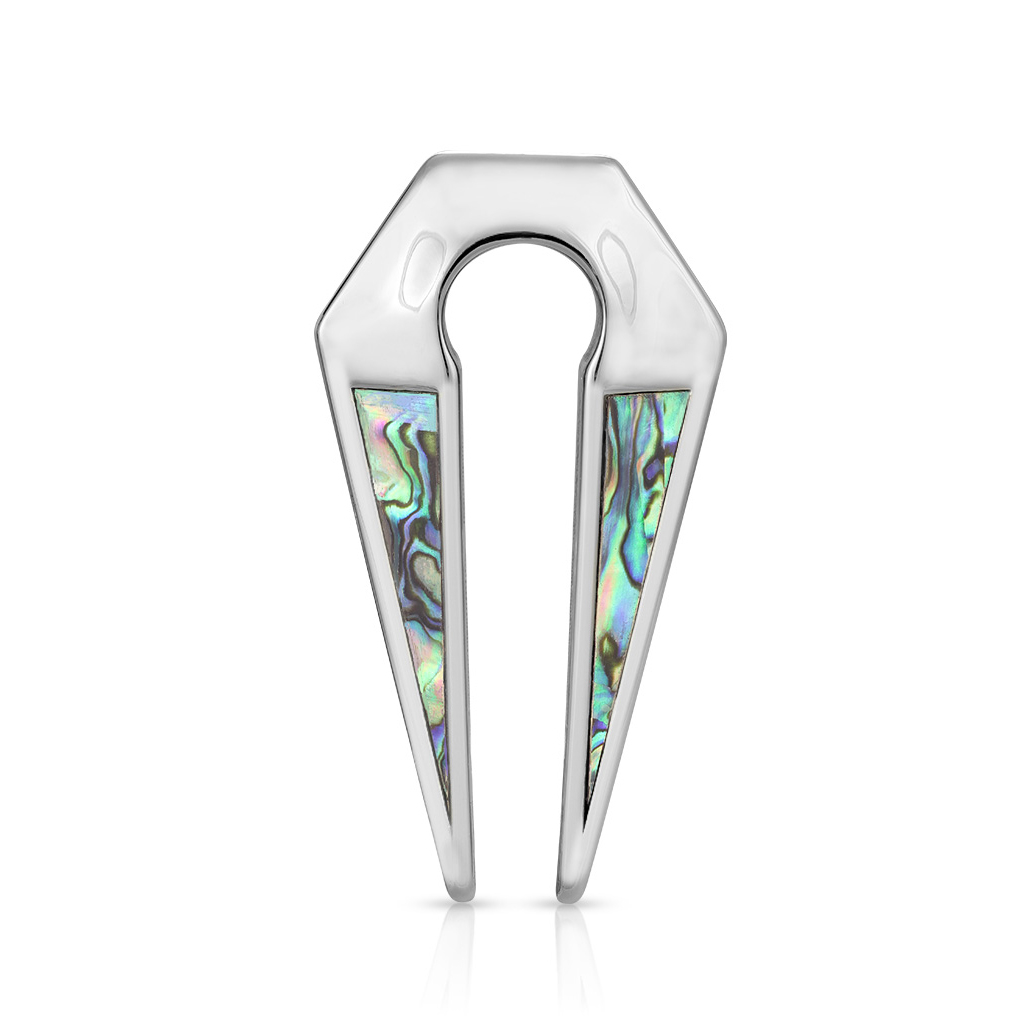 Hanger 'keyhole' uit chirurgish staal met parelmoer