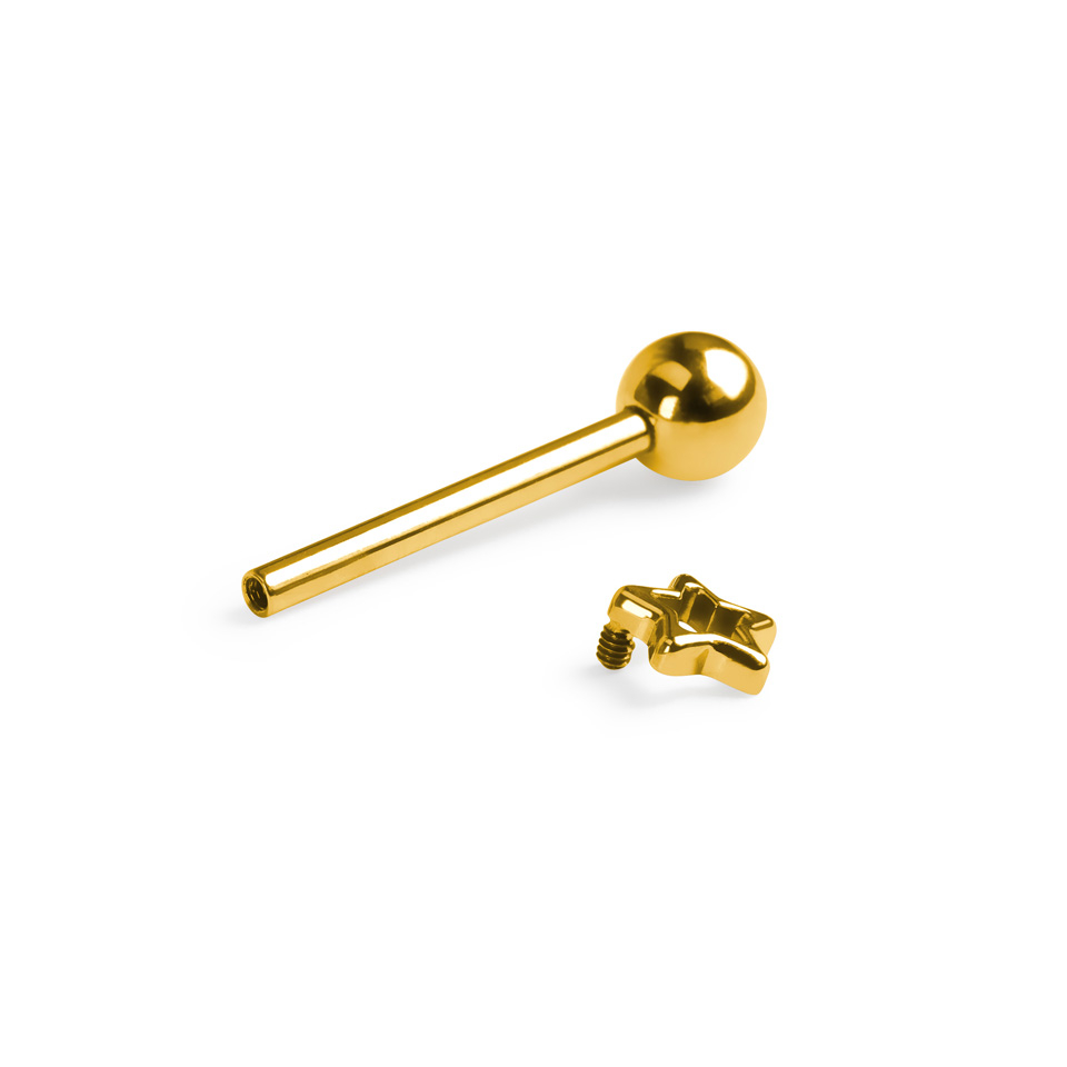 Titanium tong barbell met ster