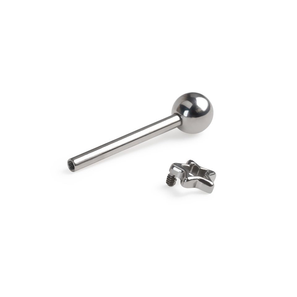 Titanium tong barbell met ster